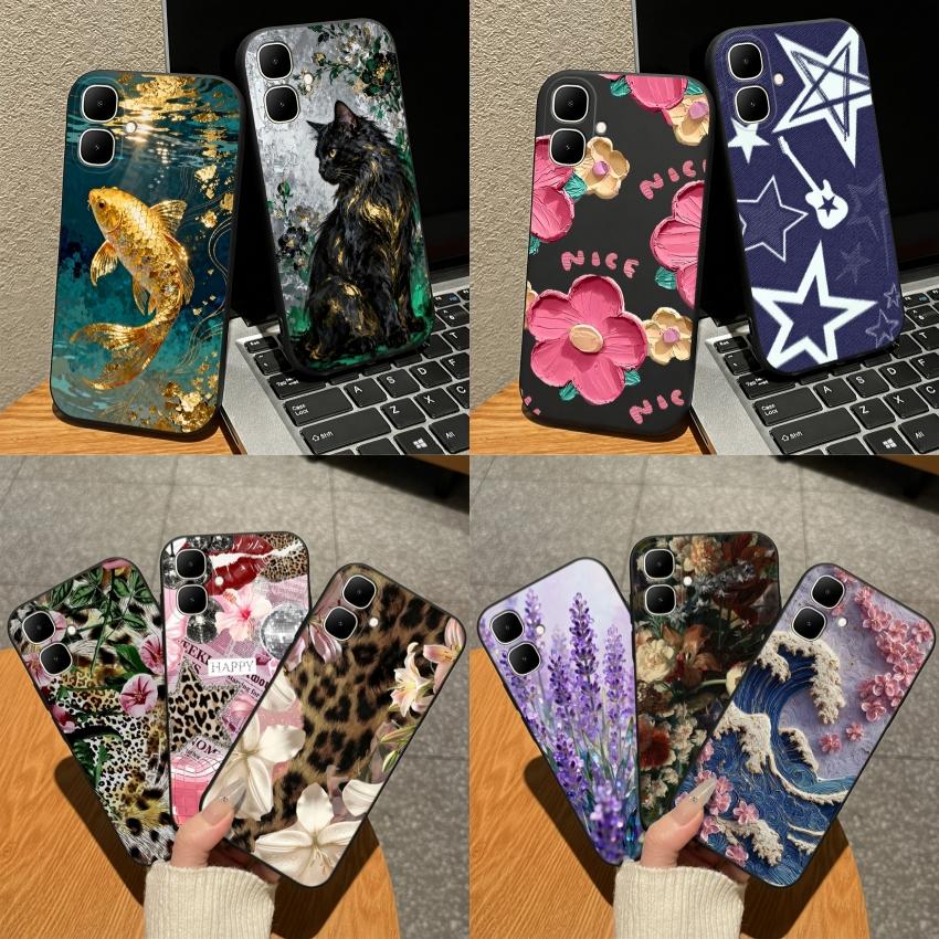 For Infinix Smart 10 8 7 6 Plus 8 5 Pro 8HD 6HD Phone Cases Fashion Leopard Patterns Soft Matte Silicone Shell For Infinix Smart9 3+ Lightweight Cover