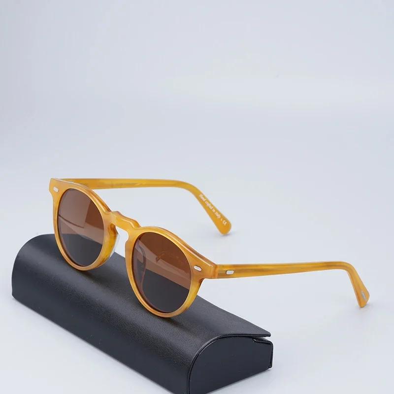 

Gregory Peck Sunglasses Women Acetate Retro Round Polarized Vintage Driving Glasses Shades for Women Designer Sunglasses Woman