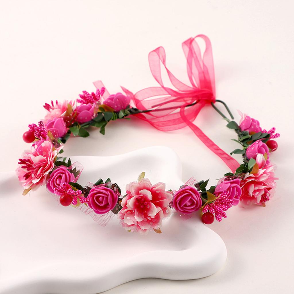 Coroa de Flores de Fada Para Mulheres Faixa de Cabelo de Flor Artificial Guirlanda Faixa de Cabeça Floral Meninas Acessórios de Cabelo para Fotografia ao Ar Livre na Praia