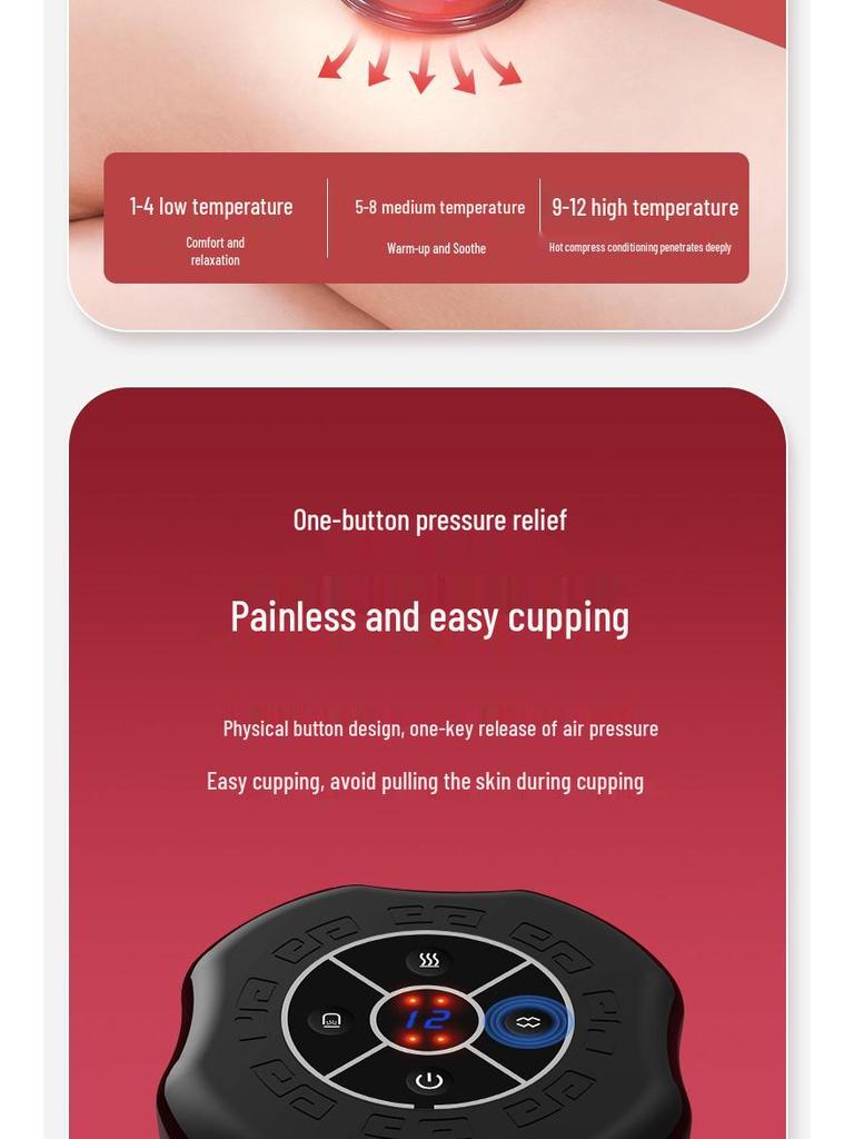 Akıllı Vakum Hacamat & Isıtma Masaj Aleti: Elektrikli Vakum, Meridyen Drenajı ve Fizyoterapi Aleti.