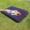 Inflatable Air Mattress Double Size Camping Bed with Flocked Surface Portable Blow Up Mattress Outdoor Guest Sleeping Bed
