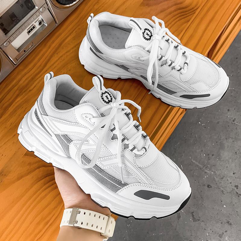 

Низкая цена Горячая распродажа Уличная повседневная обувь Новые Подростки красивые Универсальные Износостойкие Пара Кроссовки Сетка Для ходьбы Мужская обувь 44 белый