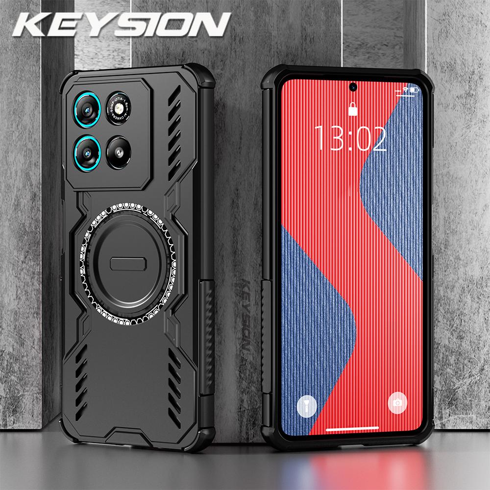 KEYSION Heat Dissipation Case for Motorola G86 5G G57 G67 Power Magnetic Cooling Shockproof Phone Cover for MOTO G100 G15 G75 5G