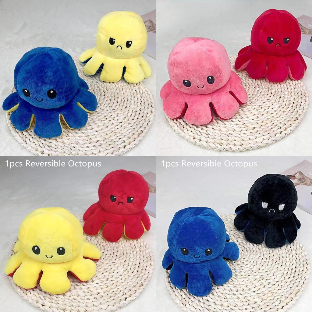 Adorable Double-sided Flip Reversible Octopus Plush Toy For Kids Soft And Cuddly Marine Life Stuffed Animal