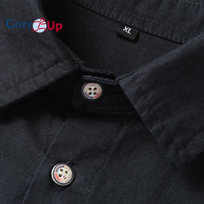 Уютная классическая хлопковая куртка-рубашка с длинными рукавами и двойными карманами — фото 5