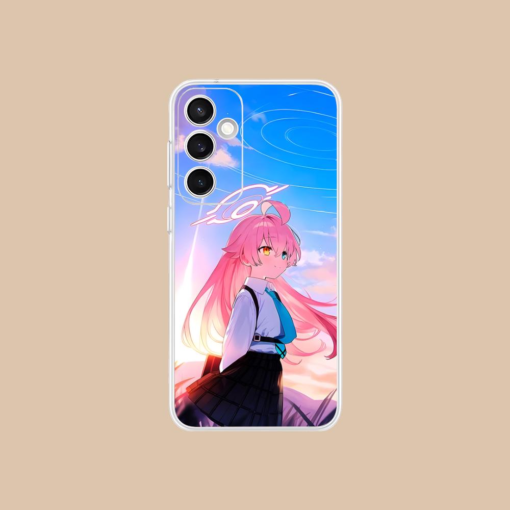 Blue Archive Takahashi Hoshino Clear Mobile Phone Case for Samsung Galaxy S25 S24 S23 S22 S21Plus FE Ultra Colorful Cover