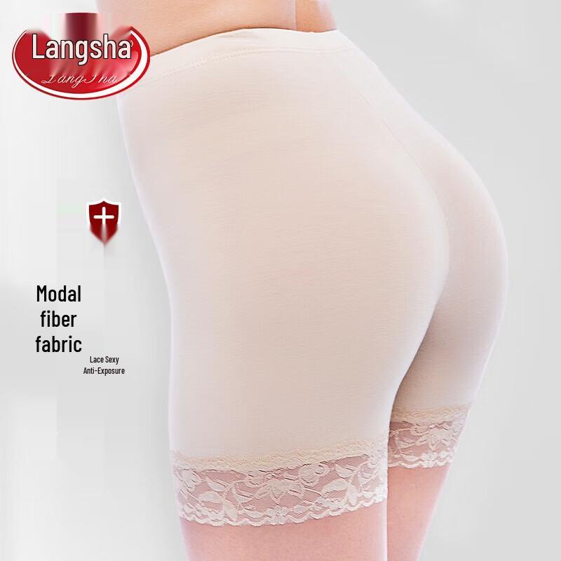 

Женские бесшовные шорты-боксеры LangSha с кружевом и защитой от просвечивания