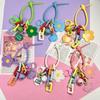 1 Piece Cute Little Flower Key Ring Creative Candy Color Flower Heart Keychain Bag Pendant Accessories