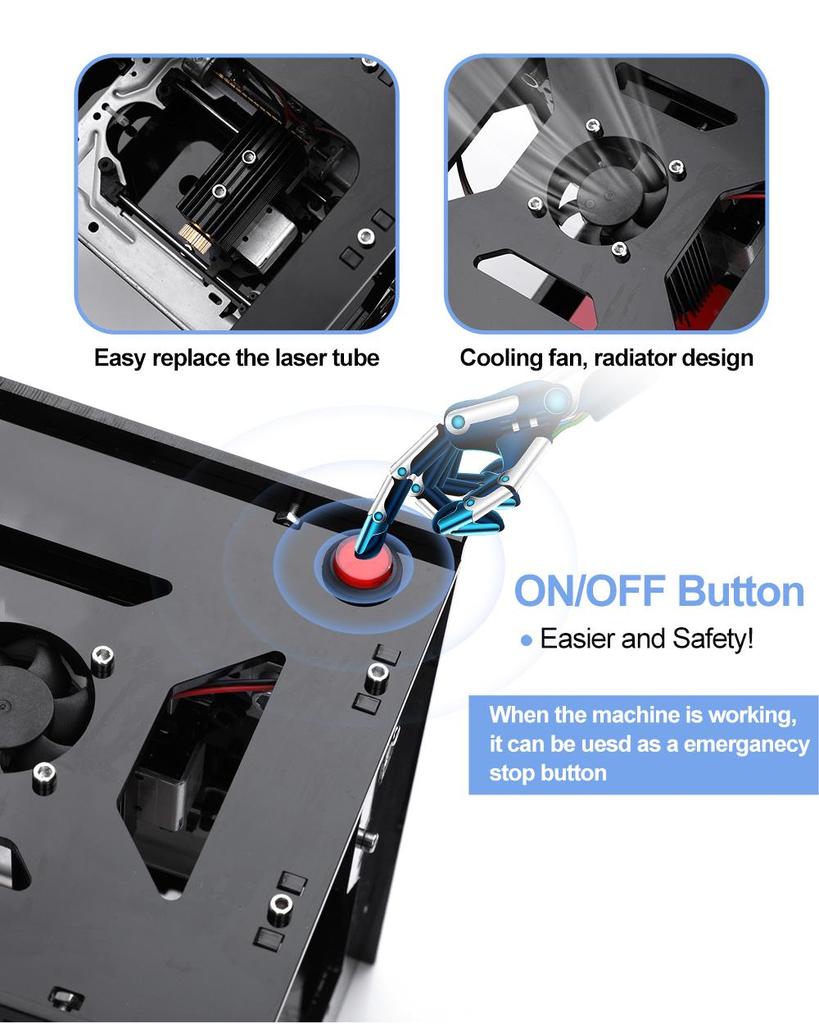 NEJE DK-8-KZ Mini Laser Engraver 3000mw/1500mw Portable Marking Machine