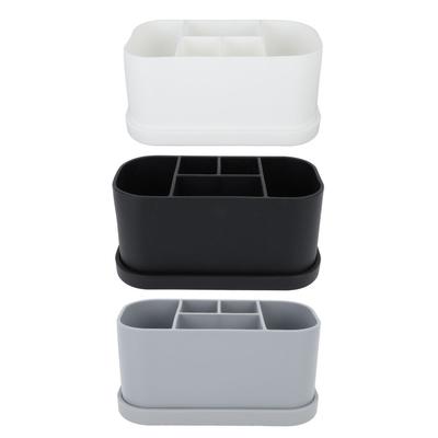 Silicone Toothbrush Toothpaste Holder Multipurpose  Slots Drainage Holes Bathroom Countertop Organi