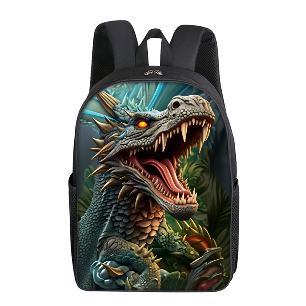 Simple Style Dinosaur Print Single Layer Backpack for Boys/Girls Children Best Gifts 2D Flat Cartoon School Bags