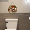 Interesting toilet decoration, wooden hanging decorative signs, bathroom wall or door decoration, 2D graphic products, housewarming gifts for friends