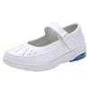 Air Cushion Nurse Shoes Women's Soft Sole Comfortable Breathable Deodorant Not Tired Feet Cowhide Spring and Summer White Strap Sandals