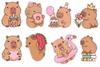 Tatuajes Temporales Lavables Capibara Cabybara Capibaras Cumpleaños Fiesta 8 Piezas.
