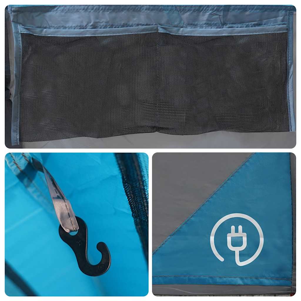 Tunnel Family Tent for 8 Persons Blue Waterproof