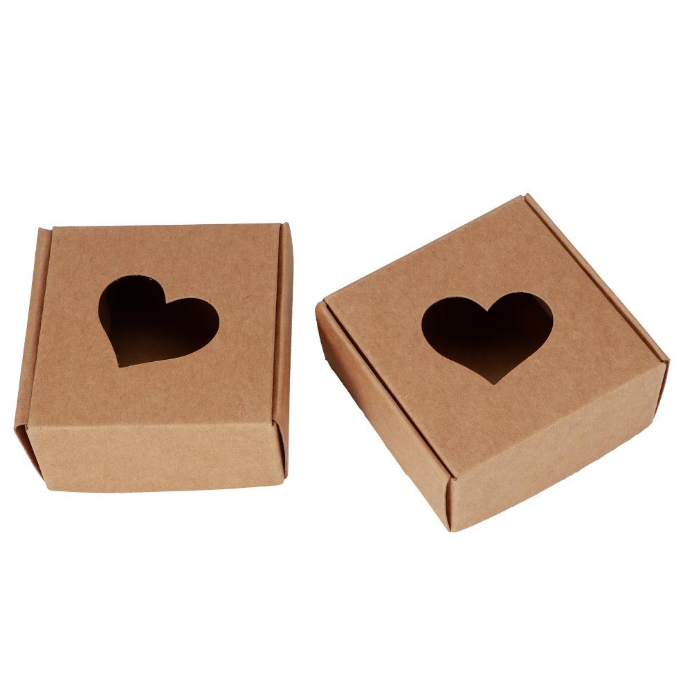 50 PCS Kraft Paper Board Kraft Paper Gift Box Brown Gift Wrapping Box Kraft Paper Box  Wedding Favor