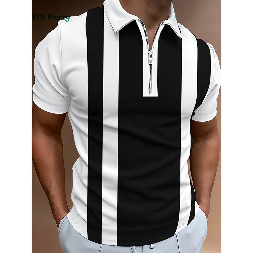 

Классическая полосатая мужская футболка с принтом, модная одежда с воротником, мужская футболка, летняя футболка XL