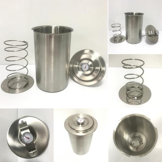 Nerezový lis na uzeniny s vestavěným teploměrem a pružinovým mechanismem, DIY výrobník šunkového salámu, velkokapacitní vařič na šunku