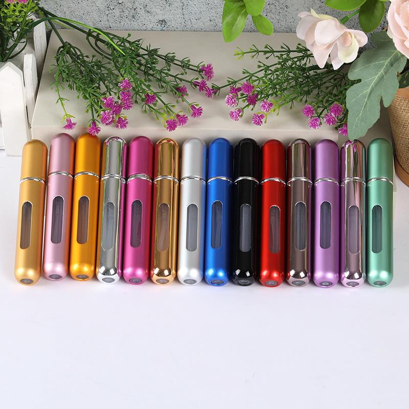 8ml Mini Refillable Travel Perfume Spray Bottle, Bottom-Fill, Round Head, Self-Pump, Portable, In Stock