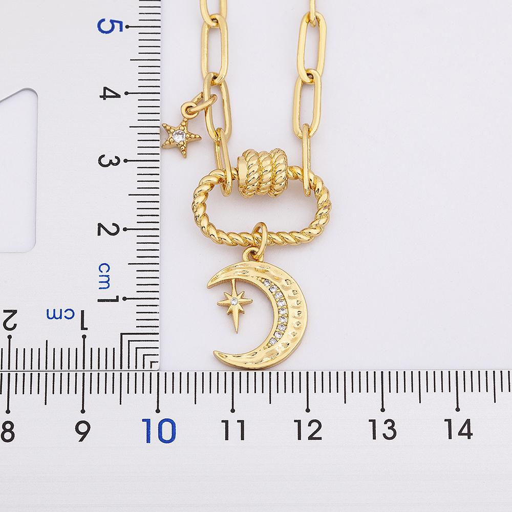 Nidin 17 Styles Light Luxury Copper Zircon Star Moon Pendant Bracelets For Women Men Link Chain Bracelets Geometric Jewelry