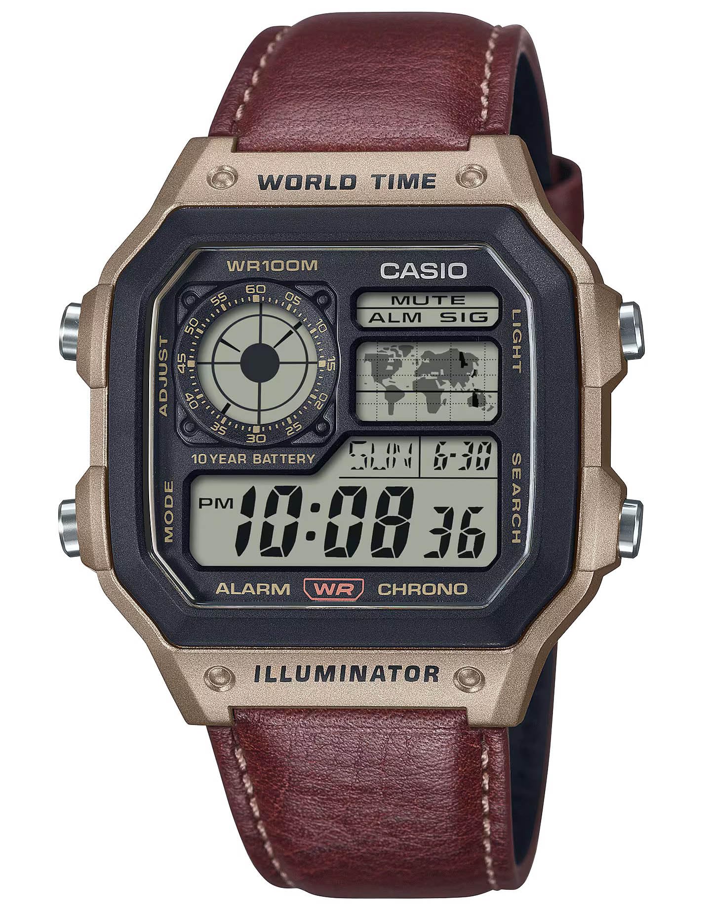 Кварцевые аналоговые часы Casio с ремешком AE-1200WHL-5AVEF