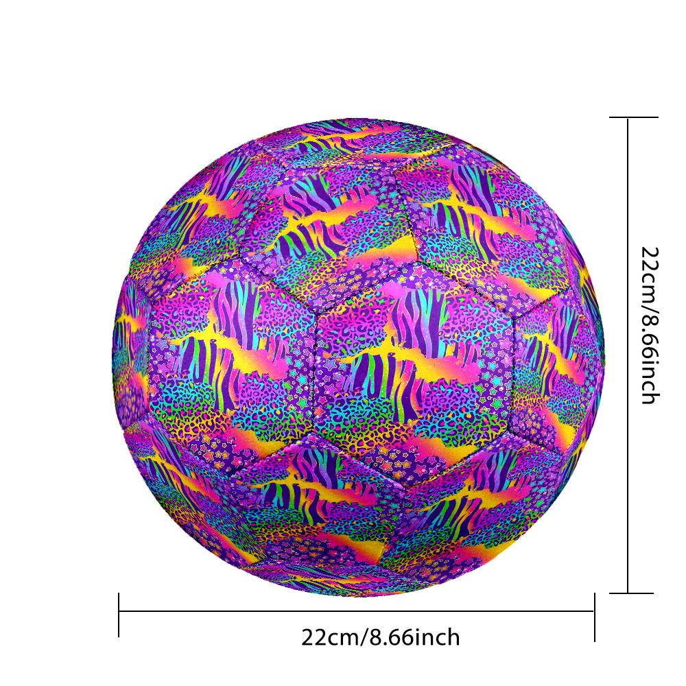 Dazzling Colors Indoor Soccer Ball Colorful Machine Stitched PVC Size 5 Team Training Competition Ready Durable High-Bounce Cool Sports Gift