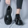 Men Derby Shoes PU Lace Up Thick Sole Business Dress Shoes Round Toe Comfortable and Anti Slip Classic Men Shoes