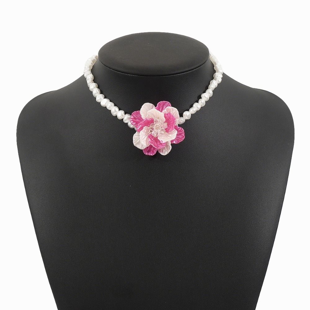 Elegant Camellia Flower Necklace Romantic French Retro Necklace Wedding Accessories