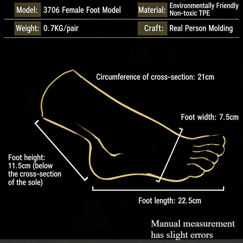 Lifelike TPE Silicone Foot Model, Real Human Foot Replica for Photography, Jewelry Display, Art Sketch