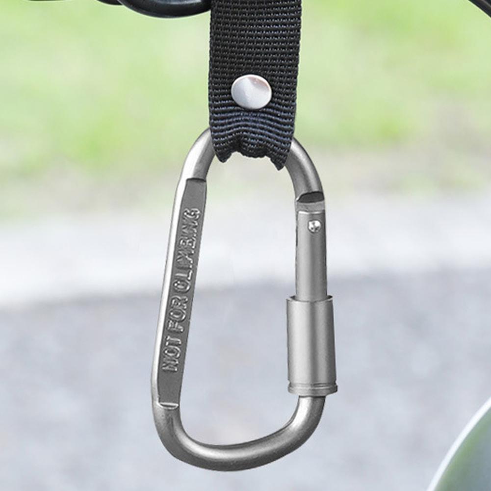 Lockable Handlebar Hook with Carabiner Multifunctional Hanging Strap for Electric Bike Scooter Motorcycle Storage Use
