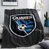 1Pc San Jose Earthquakes Print Flannel Blanket High Quality Warm Comfortable Cover for All Seasons Perfect for Gifts Home Decor