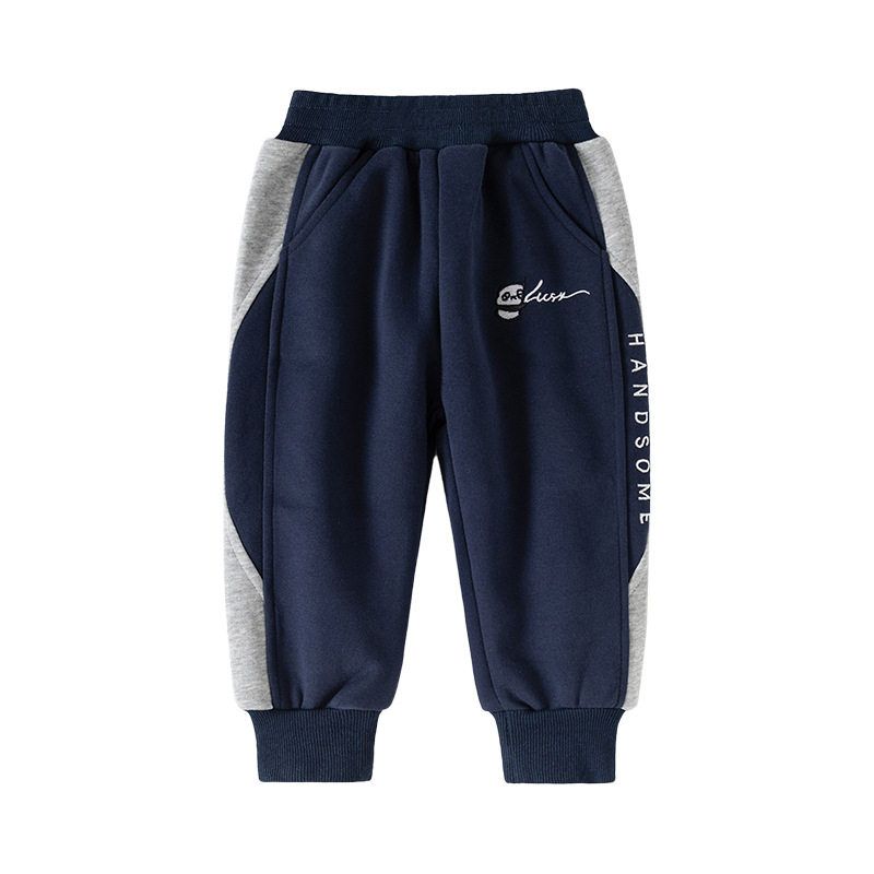 Spring and Autumn Children's Clothing, Thick Pants for Boys, Loose Jogger Sweatpants, Casual Pants for Young Children, Sports Pants, Long Pants