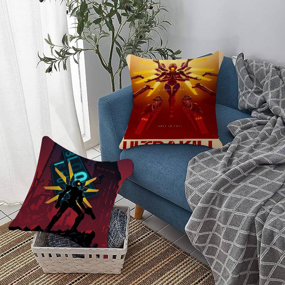 Popular New Video Game UUltrakill Pillow Gift Home Office Decoration Bedroom Sofa Car Cushion Cover Case X
