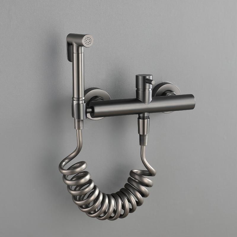 

Туалет Биде Распылитель Аксессуары для ванной Смеситель для холодной и горячей воды Смеситель для биде Настенный розово-золотой/серый