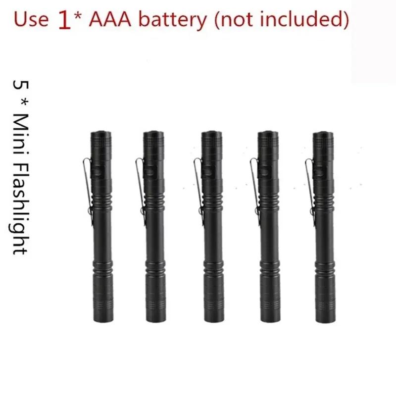 Portable Pen Light Mini LED Flashlight Small Torch Pocket Emergency Lights Pen Flashlights Handlight Use AAA Batteries