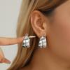 925 Silver Rhinestone Hoop Earrings for Women Exquisite Round Circle Earrings Minimalism Daily Wearing Fashion Jewelry