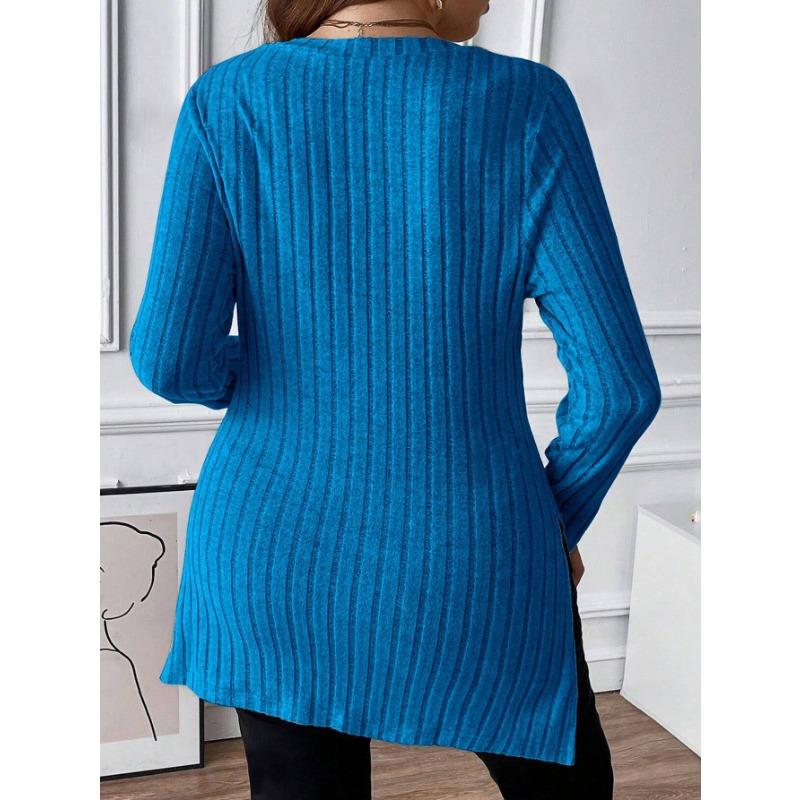 DAFIFY Women's Fashion Casual Spring Autumn Solid Color Print Long Sleeve Square Collar Blouses & Shirts