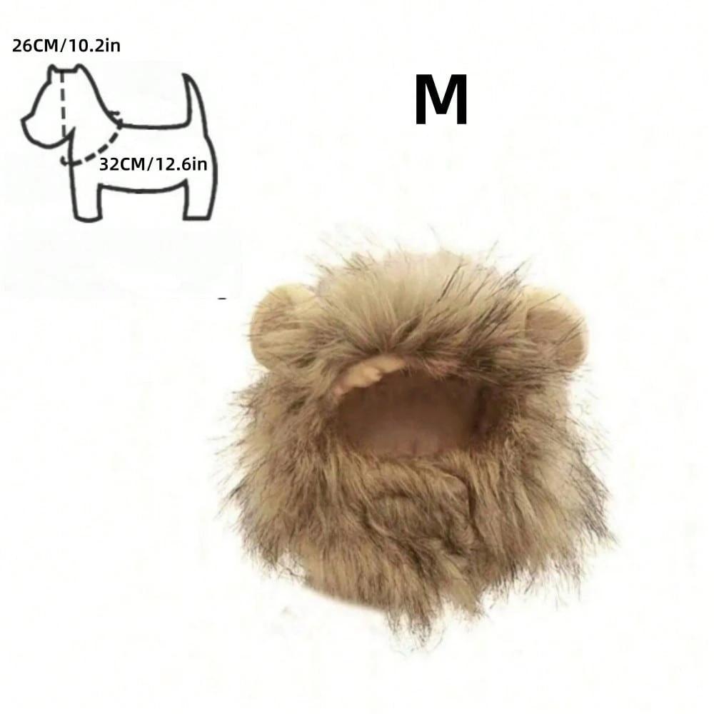 1pc Cute Funny Pet Clothes Cap Cute Cat Wig Lion Mane Costume Cosplay Kitten Dog Hat with Ears,suitable for Fancy Party Supplies