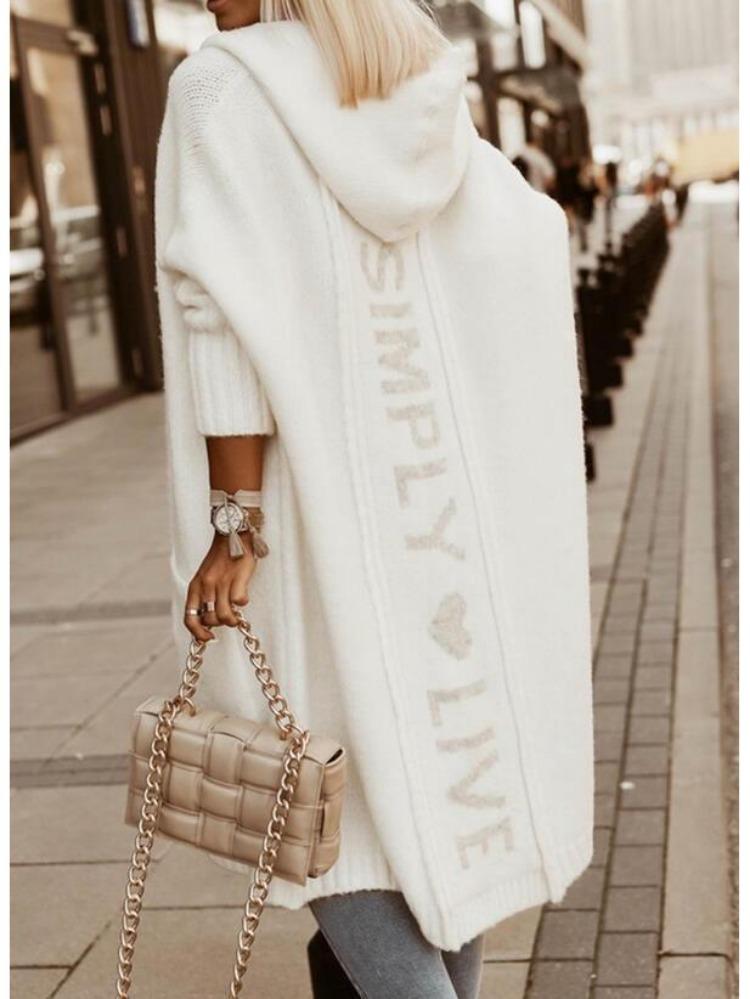 

Женский шерстяной кардиган с капюшоном в стиле лацканов, длинный, свободного кроя, модель 7001 XXXL