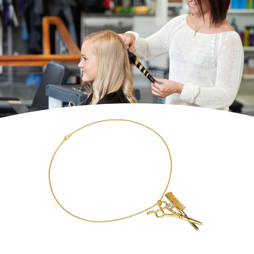 Sax Kam Hänge Halsband Legering Sax Kam Prydnader Utsökt Hår Stylist Hänge