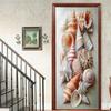 1pcs Porch Beach Scenery Shell Vinyl Door Sticker For Bedroom Home Decor Self Adhesive Removable Wall Decal Door Renovation Waterproof Poster