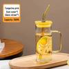 Ins Style Glass Milk & Juice Straw Cup