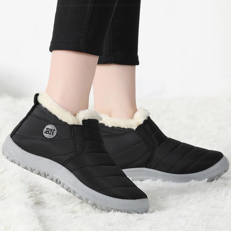 Women Boots Fur Ankle Boots For Winter Shoes Women Waterproof Snow Boots Winter Botas Mujer Short Boot Female Botines Black Red