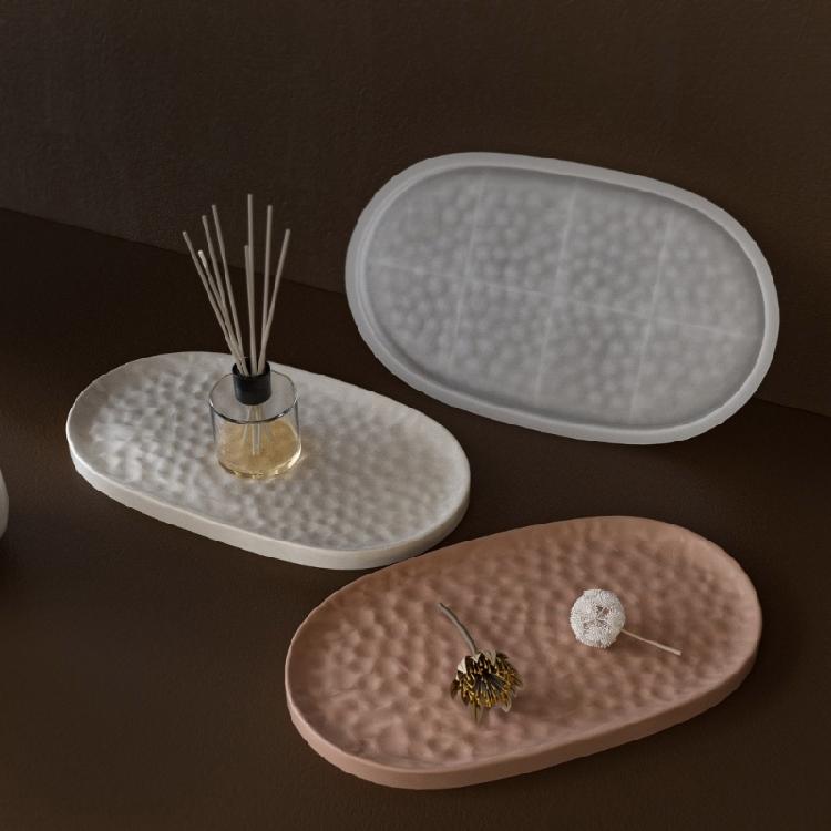 Silicone Crafting Mold Oval Shape Trays Moulds Jewelry Making Tool Artistic Tray Molds Suitable for Home and Parties
