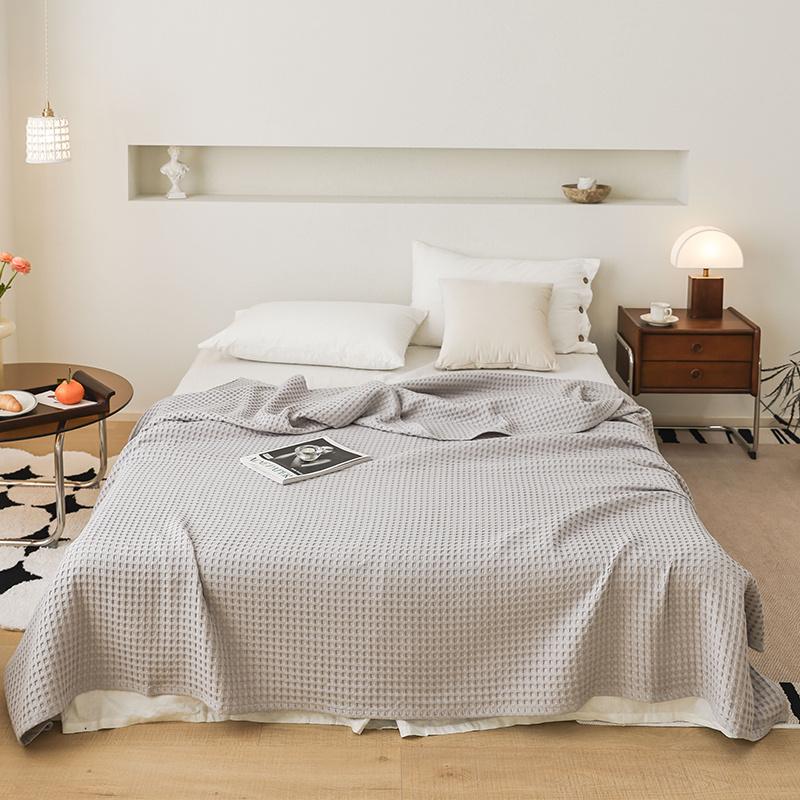 Summer 3D Waffle Plaid Pure Cotton Bed Blanket Throw Thin Quilt Knitted Bedspread Home Hotel Coverlets Sofa Cover Throw Blankets