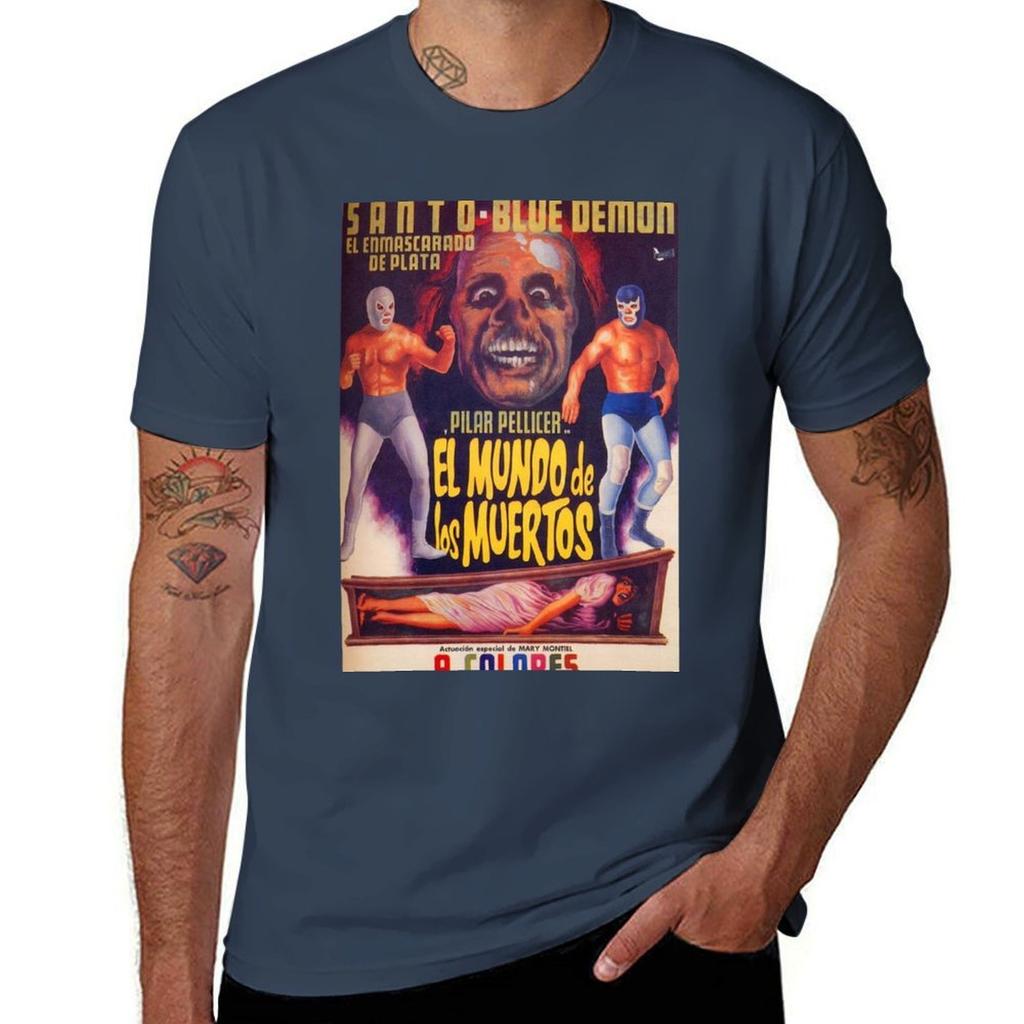 Santo Blue Demon El Mundo De Los Muertos TShirt Plus Size NonShrink TShirt