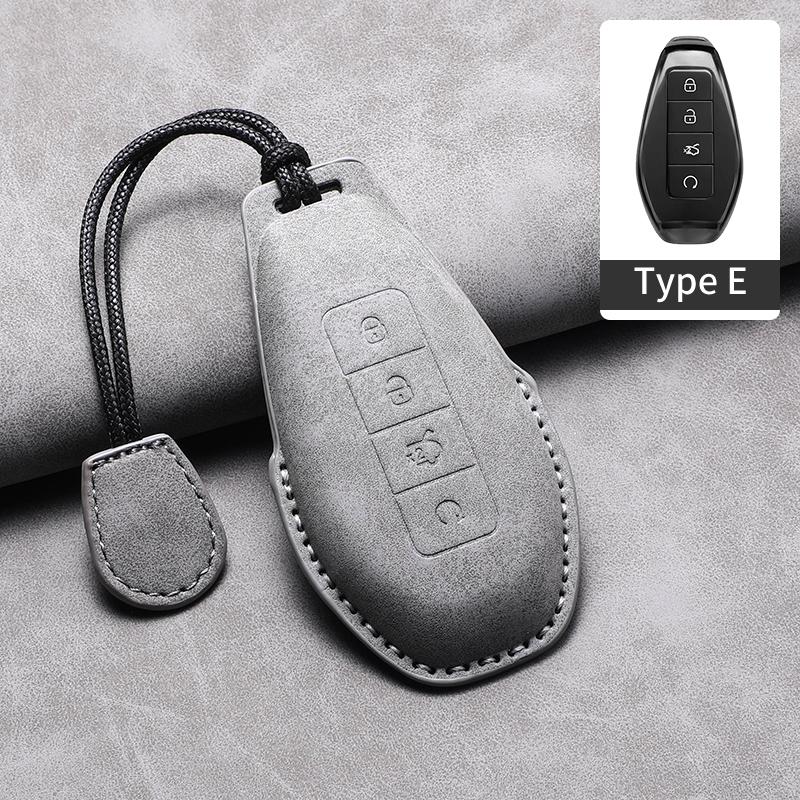 

Leather Car Key Case Cover For Denza N9 Z9Gt Anti-Scratch Car Smart Remote Key Protection Shell Decorative Accessories