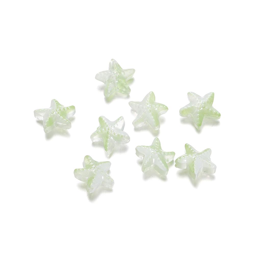 10/20Pcs/Lot 15*15.5mm Glass Starfish Shape Charm Small Loose Beads for DIY Jewelry Making Earrings Bracelet Wholesale