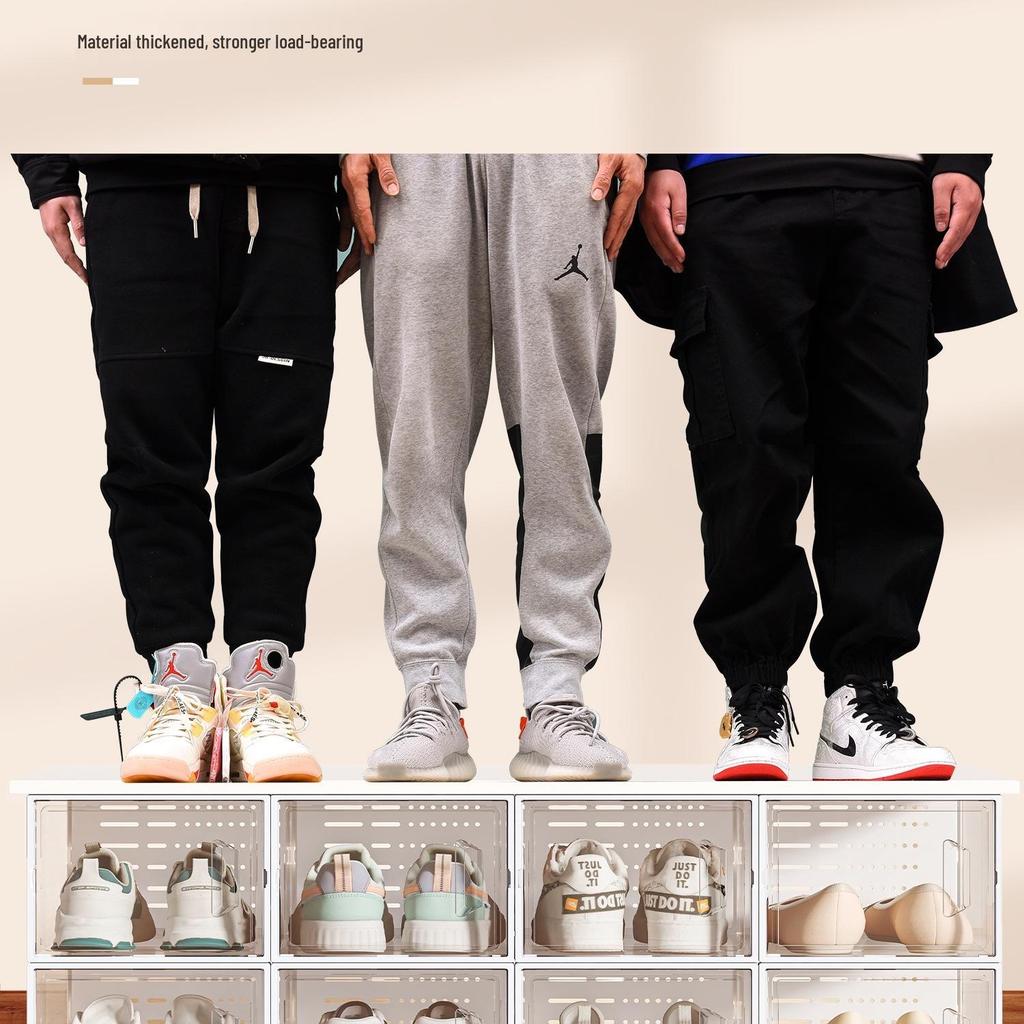 Transparent Foldable Shoe Storage Drawer: Space-Saving Plastic Shoe Organizer
