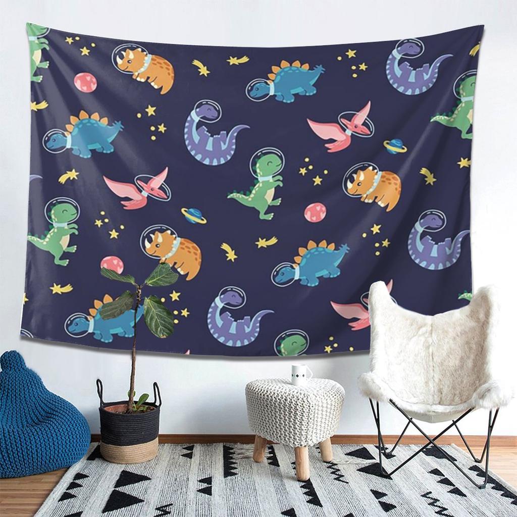 Dinosaur Dinosaurs In Space Tapestry Wall Hanging Aesthetic Home Decoration Tapestries for Dorm Room